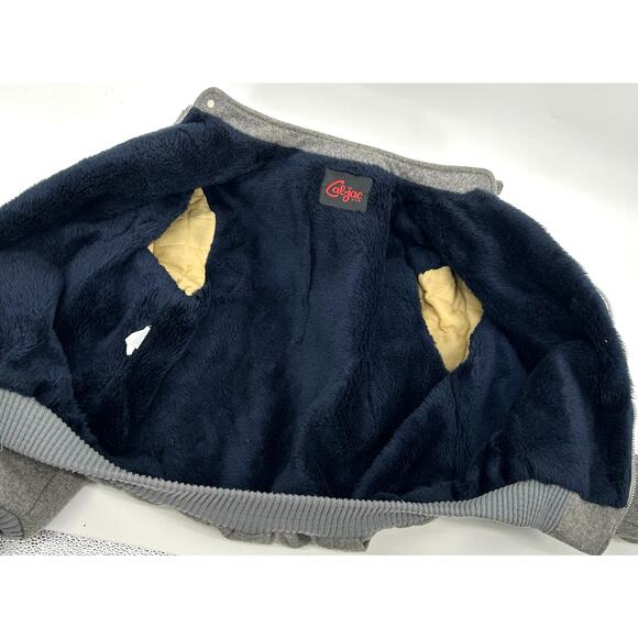 Vintage 80s 90s Cal-Jac wool tweed cafe racer lined‎ bomber jacket Men's L grey - Picture 8 of 10